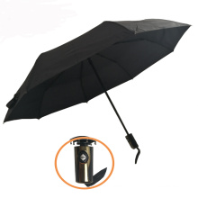 Télescope à trois sections Meilleur parapluie pliant automatique complet avec pièces de boîtier